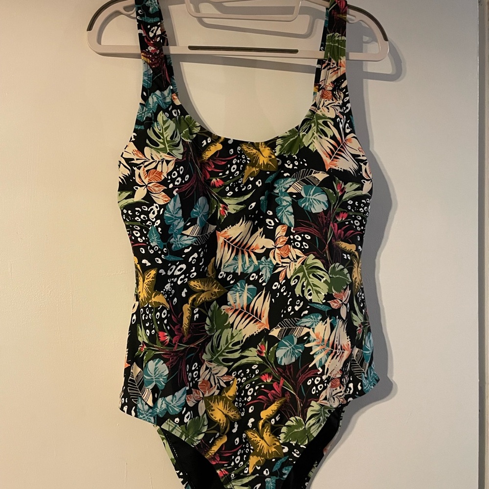 OP Women's Tropical Print One Piece Swimsuit - sz L